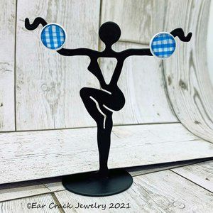 Hand Crafted - 12 mm Blue & White Studs